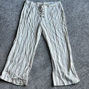 Striped Cream wide leg Pants